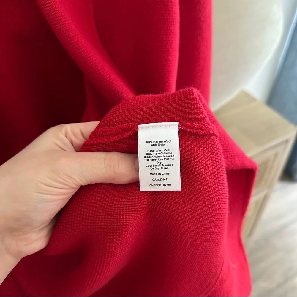 Talbots Red Wool Cardigan Sz MP NWT - Picture 5 of 6